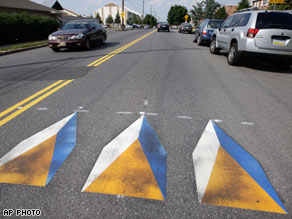 Optical illusion speed bumps